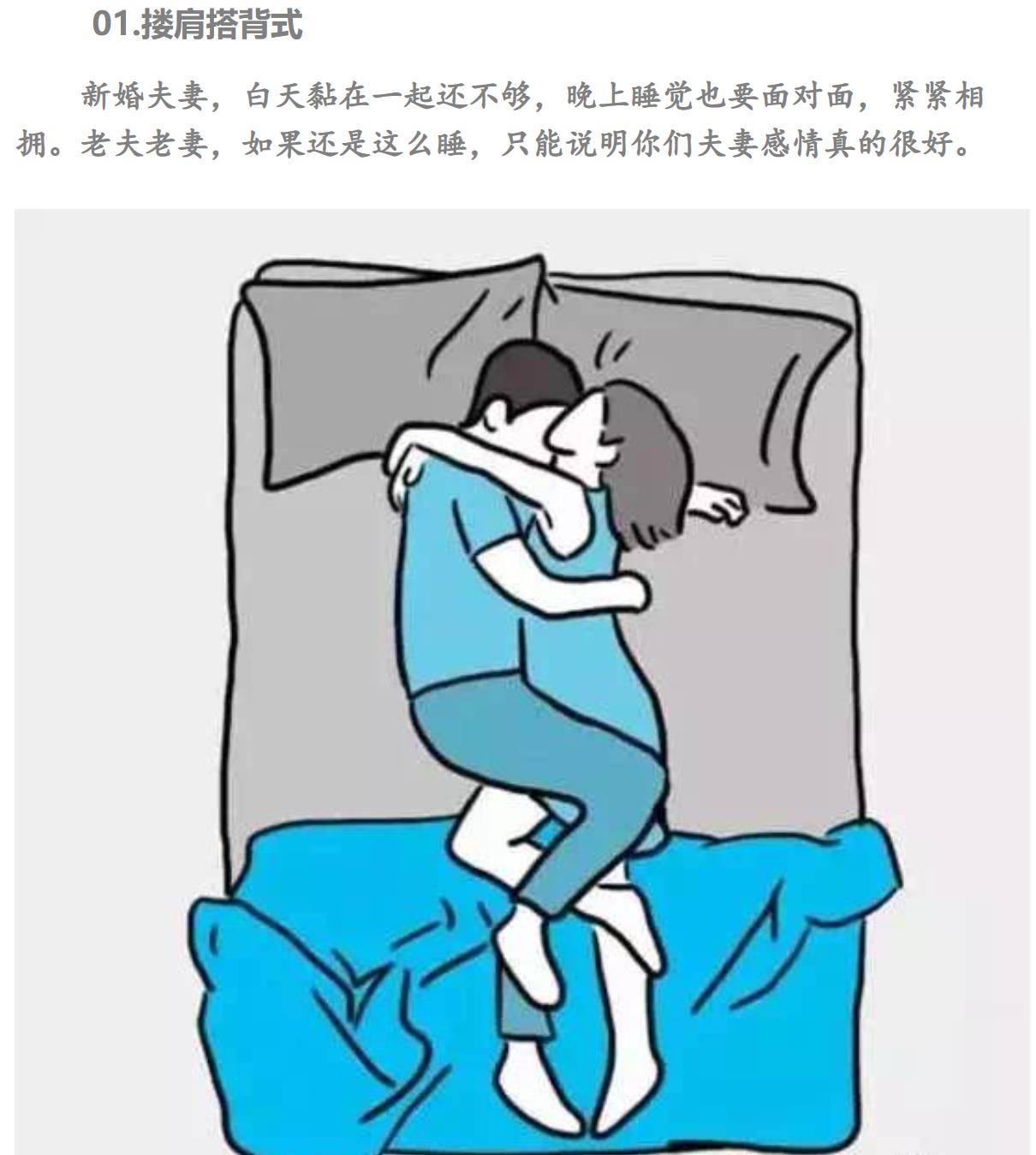 夫妻24种睡觉姿势图看性格