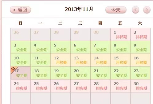 女性28天生理周期表图片