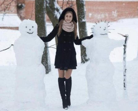 俄罗斯女性过冬图片